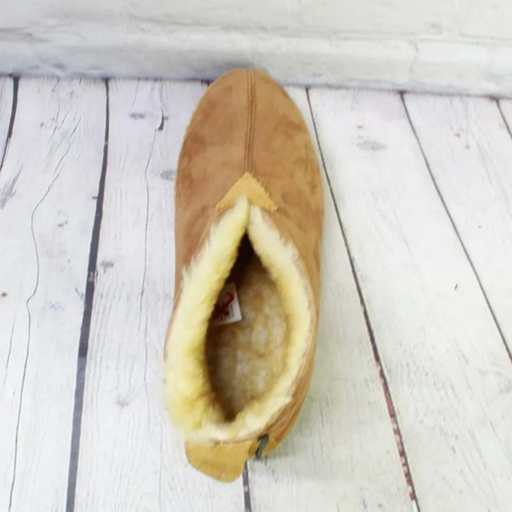 LL Bean Brown Suede Wicked Good Shearling Lined Slipper Ankle Boot Size 7 M - Picture 7 of 9